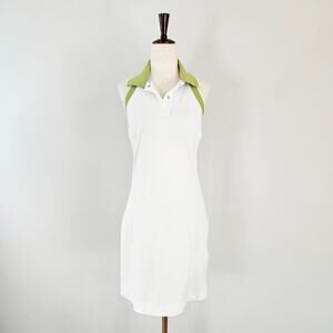 Y2k Versace Jeans Couture Mini Dress Sleeveless Collared Sporty Tenniscore - M